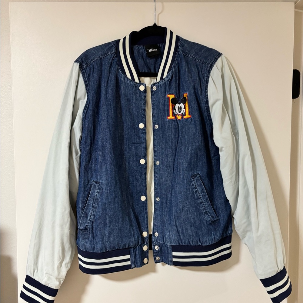 Disney Blue Denim Jacket with Striped Accents